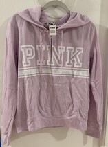 VS PINK Pullover Hoodie Medium Sweatshirt Pink Half Zip - £11.15 GBP