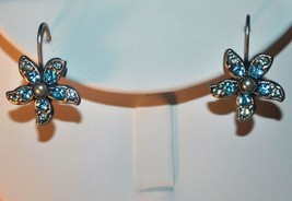Mary DeMarco LaContessa Flower Starfish Pierced Earrings w/ Swavorski Crystals - £23.12 GBP