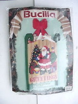 Bucilla Santa&#39;s Sled Card Holder #61153 Plastic Canvas Kit - £9.33 GBP