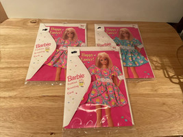 1995 Barbie Fashion Greeting Card - Happy Easter - Dress New LOT OF 3 - £20.81 GBP