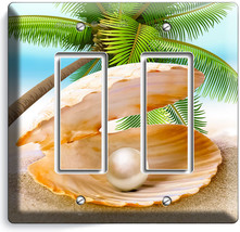 See Shell Pearl Palm Beach Double Gfci Light Switch Wall Plate Cover Home Decor - $10.79