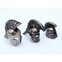 Spartan Helmets Miniature 3 Metallic Figurines Greek Set New in Box 04394 - £34.52 GBP