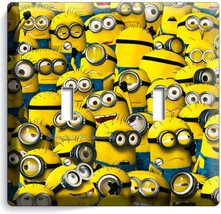 Cute Funny Yellow Minions Kevin Double Light Switch Plate Boys Kids Child Room - £11.93 GBP