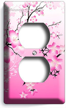 JAPANESE PINK SAKURA CHERRY FLOWERS BLOSSOM ELECTRIC DUPLEX OUTLET PLATE... - $10.22