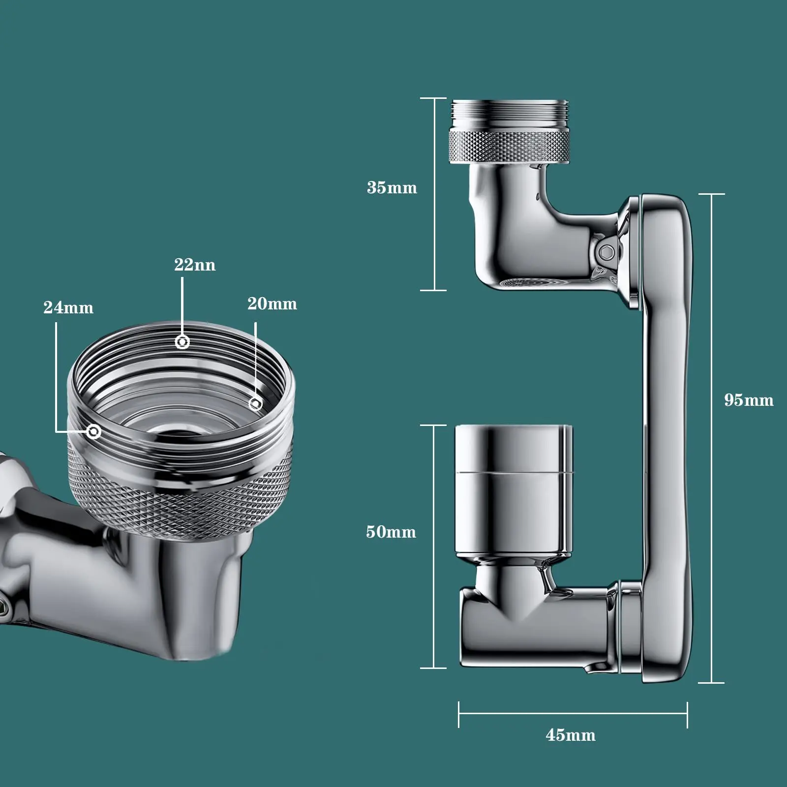 House Home Bathroom robotic arm universal faucet washbasin aluminum alloy multi- - £30.81 GBP
