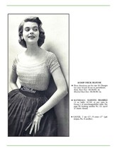 1950s Fitted Scoop Neck Sweater Blouse, Lacy Stripes - Knit pattern (PDF 2105) - £3.01 GBP