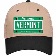 Vermont Green Mountain State Novelty Khaki Mesh License Plate Hat - £22.36 GBP