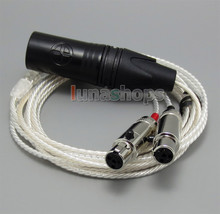 4 Pin Male XLR PCOCC + Silver Plated Cable Light weight Cord for Audeze LCD-3 - £77.16 GBP