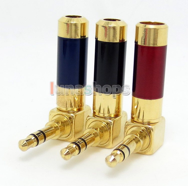 Oyaide L Shape Gold 3.5mm 3 poles Male stereo phono Metal Shell DIY Sold... - $3.00
