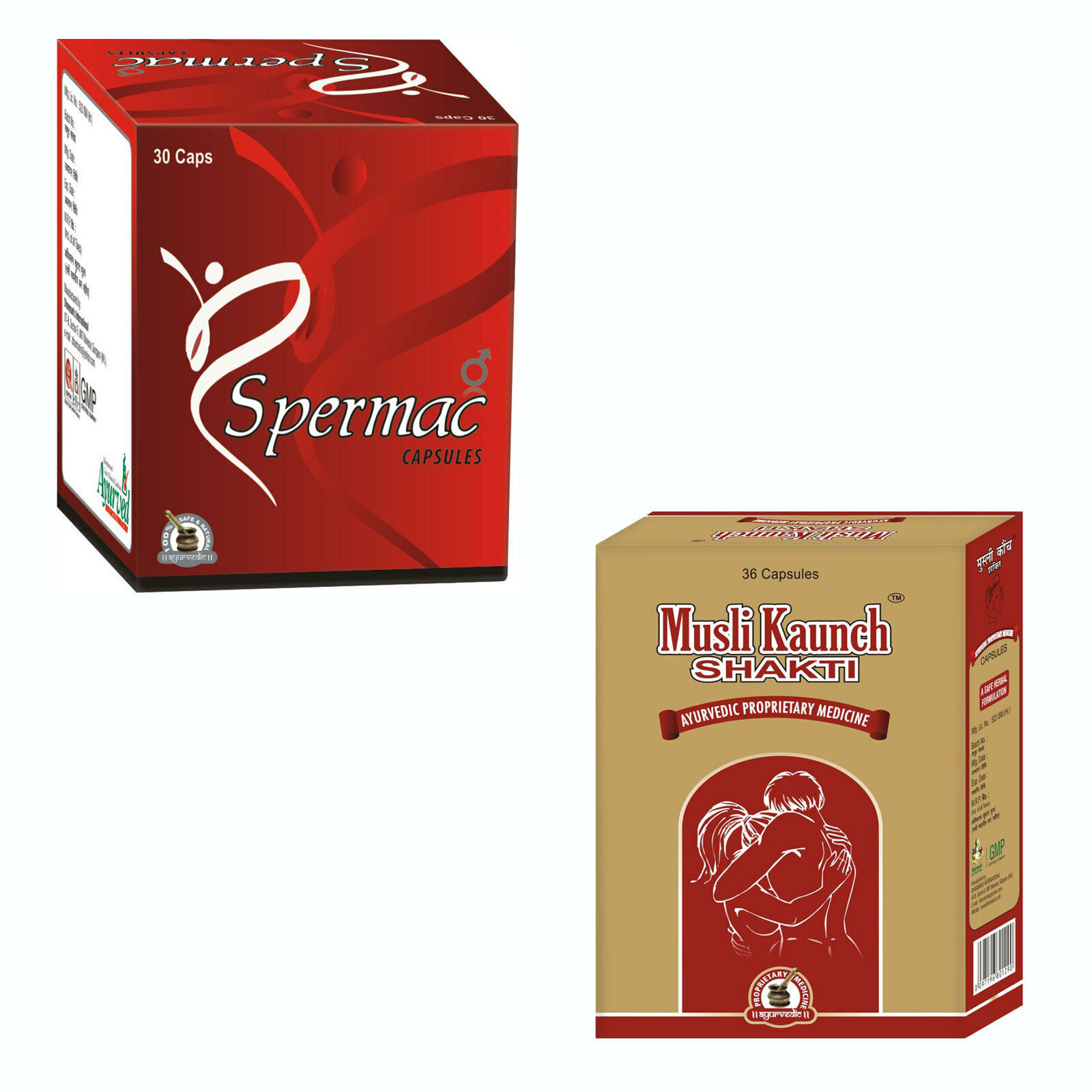 Best Natural Semen Volume Enhancer Pills 30 Spermac Caps + 36 Musli Kaunch Caps