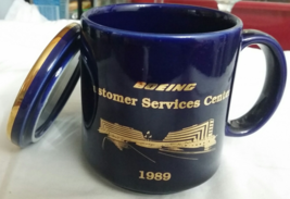 BOEING 1989 Customer Service Center Coffee Mug w/ top, New - £23.68 GBP