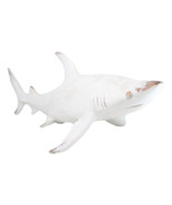 Nautical Ocean Marine Great White Shark Swimming Antiqued White Figurine... - $53.99
