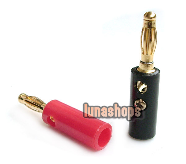 2pcs 24K Gold Plated Banana Male Speaker Plug Audio Adapter - $1.00