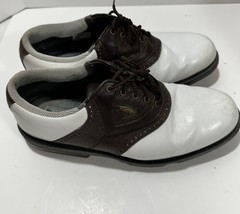 Footjoy Gel Fusion Golf Shoes Mens Size 9W  White Brown Leather Opti Flex - £22.98 GBP