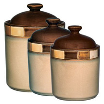 Casa Estebana 3 Piece Stoneware Storage Canister Container Jar Set - $87.45