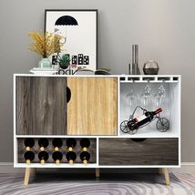 Mid-Century Buffet Sideboard Wooden Storage Cabinet - Color: White - €210,31 EUR