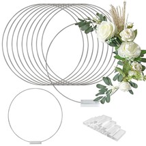 12 Inch Silver Metal Floral Hoops With Transparent Acrylic Bases For Tab... - £34.92 GBP