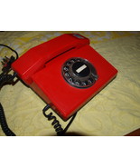 VINTAGE  ROTARY DIAL PHONE TA-900  RED  MADE IN SOVIET BULGARIA 1989 - $33.60 CAD