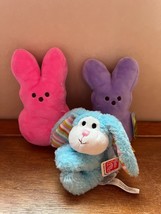 Lot of Small Pink &amp; Lavender Purple Peeps &amp; Gund Light Blue Easter Bunny Rabbit - £9.02 GBP