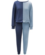 Jenni by Jennifer Moore Womens Colorblocked Loungewear Set,Baby Blue,XX-Large - £46.90 GBP