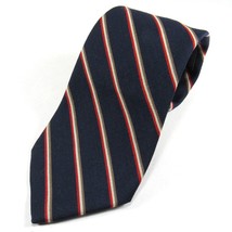 Lord &amp; Taylor Men&#39;s Wool Blend Tie Diagonal Stripes Navy Blue - £11.99 GBP