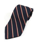 Lord &amp; Taylor Men&#39;s Wool Blend Tie Diagonal Stripes Navy Blue - $15.00