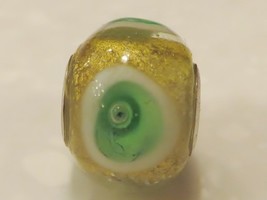 Yellow Glass with Green &amp; White Circles Biagi European Bead Bracelets fi... - $8.00