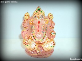Ganesha En Quartz Rose / Seigneur Ganesha En Quartz Rose - $107.85