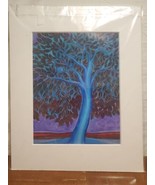 Colorful Blue Night Tree Original Art Print Katie Sevigny 8&quot; X 10&quot; 11/850 - $54.19