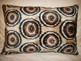 SILK AND COTTON VELVET IKAT ACCENT PILLOW COVER - £139.88 GBP