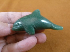 Y-WHA-KI-712 green Aventurine KILLER WHALE ORCA gemstone carving figurin... - $17.53