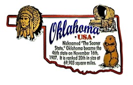 Oklahoma The Sooner State Outline Montage Fridge Magnet - $6.99