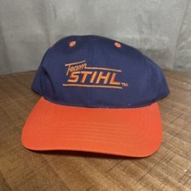 Team Stihl Snapback Hat Baseball Cap Navy &amp; Orange Adjustable One Size F... - £14.22 GBP