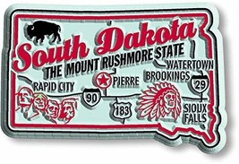 South Dakota Premium State Magnet by Classic Magnets, 2.6&quot; x 1.7&quot;, Colle... - $3.83
