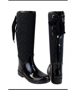 NEW Authentic COACH Tristee BLACK Sig C Rubber Rain Boots US Size: 7MB M... - $169.00