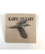 Pewter Crane Wildlife Pinback Karyl O&#39;Leary New on Card Jewelry Gift Cuf... - $165.74 MXN