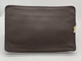 Jack Georges University Underarm Portfolio Zip Bag Leather Brown Suede Interior - £130.81 GBP