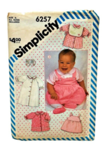 1980s Simplicity Pattern 6257 Newborn Infant Layette Size A VTG Partially Cut - £3.84 GBP