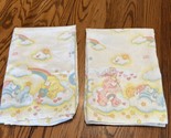 lot of 2 Care Bears Vintage Blankets &quot;soft  Fabric   1980s - $24.70
