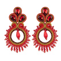 KpacoTa Ethnic boho style women&#39;s earrings 2022 handmade jewelry  Fashion braide - £18.70 GBP