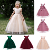 Flower Girls Full Ankle Length Dress Pageant Ball Gowns  Evening Formal Dress - £24.03 GBP