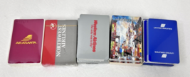 5 Airlines Decks of Cards New Old Stock Never Used Delta United Atlanta ... - $34.16