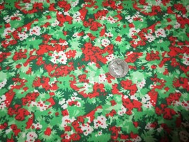 2830. Red White Green Abstract Craft Or Quilting Cotton Fabric - 44&quot; X 4 Yds. - £7.90 GBP