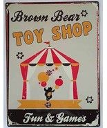 Brown Bear Toy Shop Vintage Store Metal Sign - £15.69 GBP