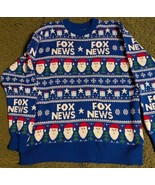 Fox News Holiday Christmas Santa Blue Ugly Sweater Men’s Sz 2XL Made In ... - £55.49 GBP