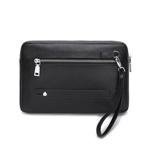 Men Clutch Bag Wallet Leather Solid Male Documents Phone Case Holder Handy Bag - £35.76 GBP