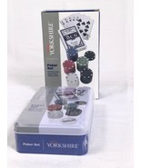 Yorkshire Poker Set: 80 Poker Chips, Dealer Button, Playing Cards + Case... - £7.78 GBP