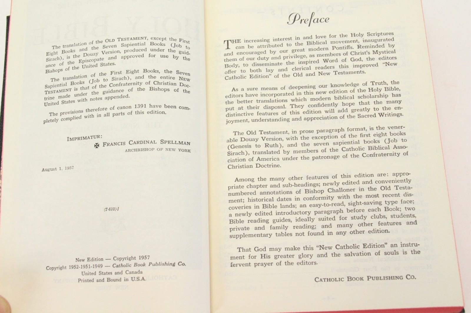 Holy Bible New Catholic Edition 1957 Confraternity Douay Version Large Type Item image 6
