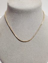 14K Yellow Gold on SOLID Sterling Silver DiamondCut Italian Chain Necklace 10.9g - £31.64 GBP