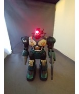 Vintage Hap-P-Kid Toy Robot 7&quot; Green/Silver/Gold Walking - $9.60 CAD